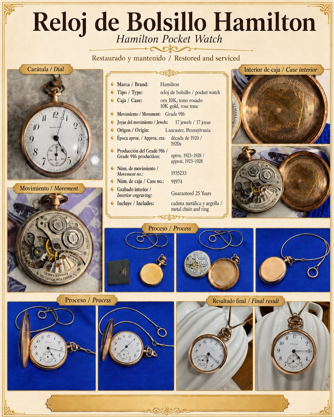 Hamilton pocket watch restoration